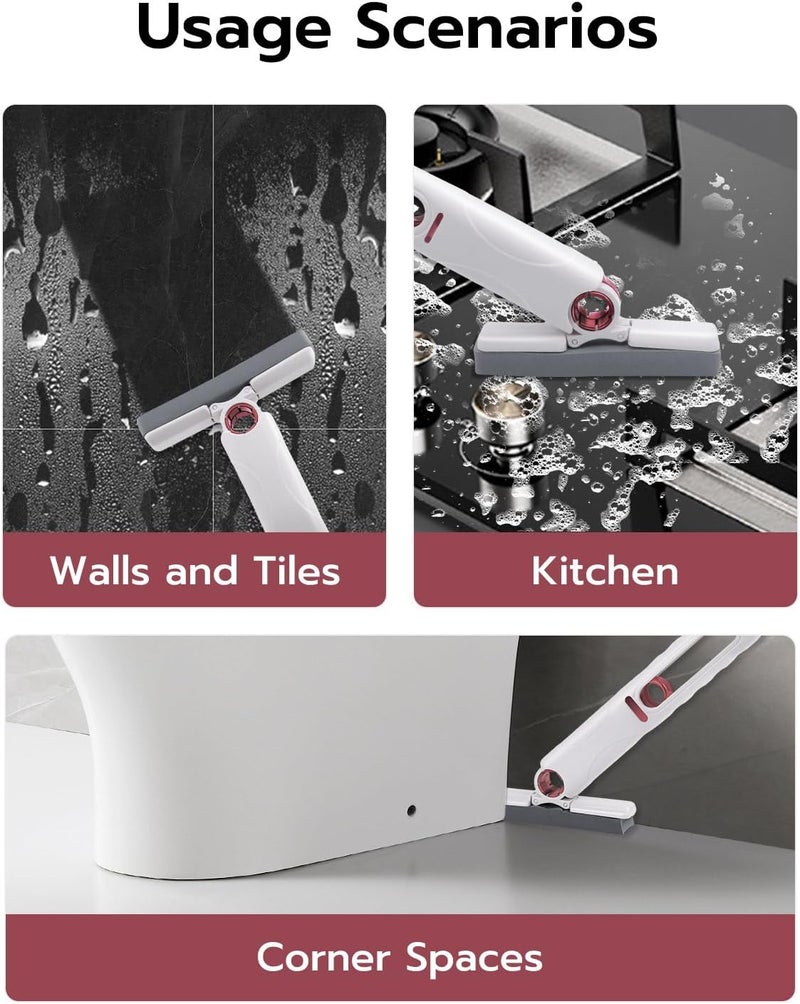 Mcbazel Portable Mini Cleaning Mop, Mini Sponge Mop, Wet and Dry Use Cleaning System, Mini Mop for Bathroom, Kitchen, Desktop, Glass, Living Room, Car (2 Sponge Head + 1 Squeeze Handle) - Image 5